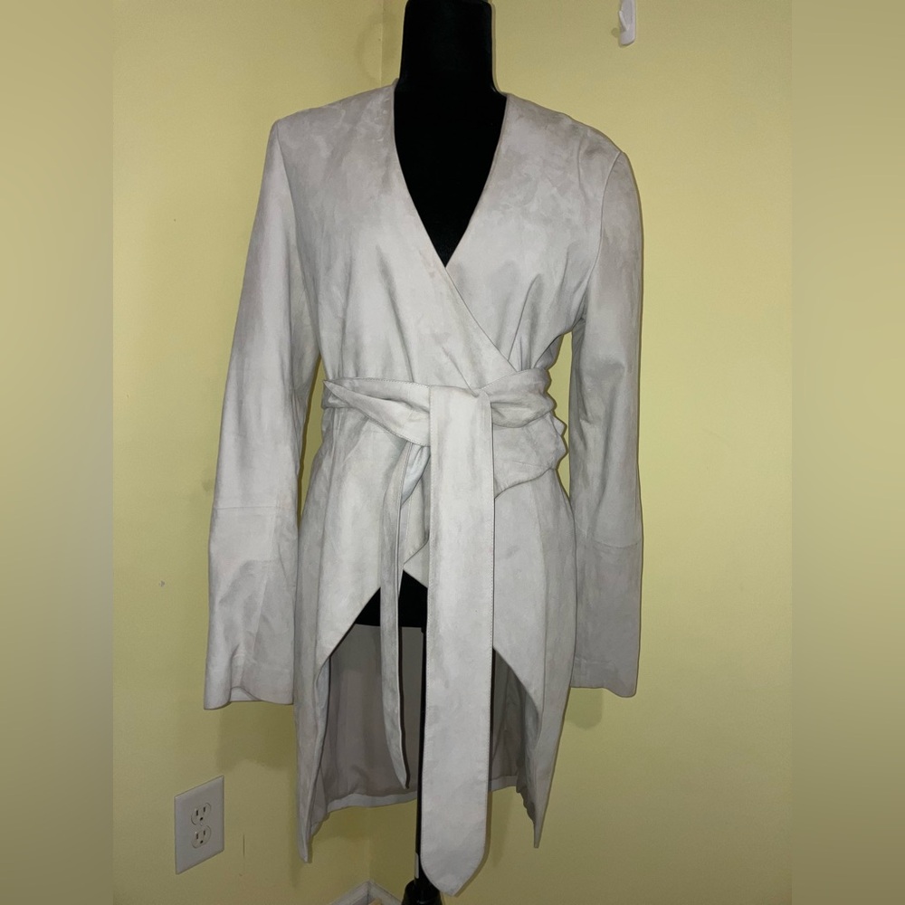 Brunello Cucinelli Women’s Leather Suede Wrap Around Jacket Sz 48 US 12 14 LUXE